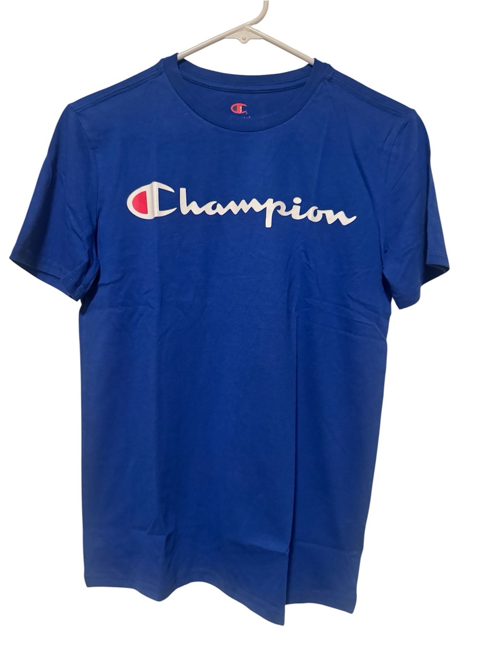 Champion Short-Sleeve Logo Tee in Royal Blue with White Script